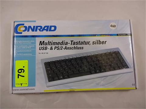 1 Multimedia Tastatur silber, USB-u. PS/2 Anschluss 959790
