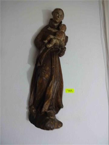 1 Statuette Mönch mit Kind, ca. 80cm hoch