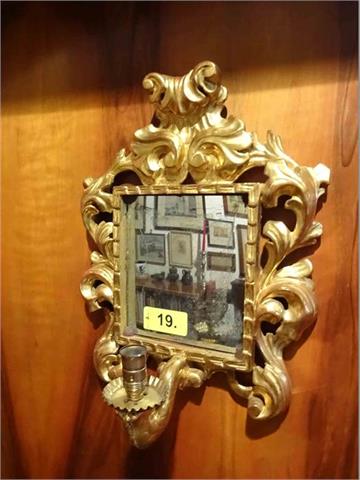 2 Spiegel mit Kerzenhalter, Barock, ca. 40 cm hoch