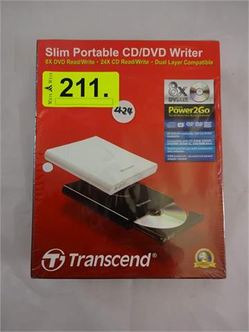 1 Slim Portable CD/DVD Writer Transcend