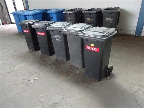 5 Mülltonnen, schwarz, 120 Liter